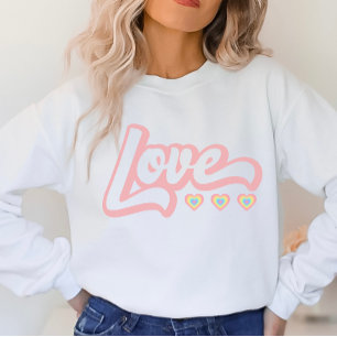 Love Retro Valentijnsdag Sweatshirt, Hearts Trui