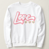 Love Retro Valentijnsdag Sweatshirt, Hearts Trui (Design voorkant)