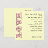 Love Retro Wedding Uitnodiging (Voorkant / Achterkant)