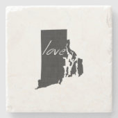 Love Rhode Island Black Chalkboard Stone Onderzett Stenen Onderzetter (Voorkant)