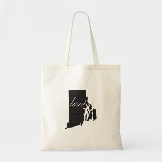 Love Rhode Island Shaped Black Chalkboard Tote Bag (Voorkant)