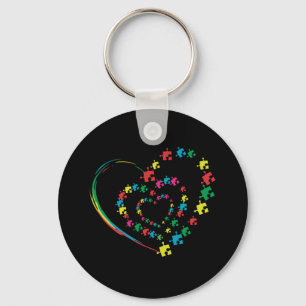 Love Ribbon Heart Puzzle Autism Awareness Gift Sleutelhanger