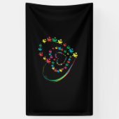 Love Ribbon Heart Puzzle Autism Awareness Gift Spandoek (Verticaal)