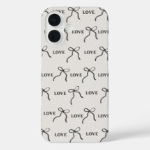'Love & Ribbon Minimalist' iPhone 16 Hoesje