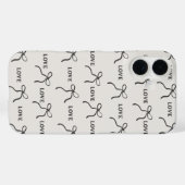'Love & Ribbon Minimalist' iPhone 16 Hoesje (Achterkant (horizontaal))