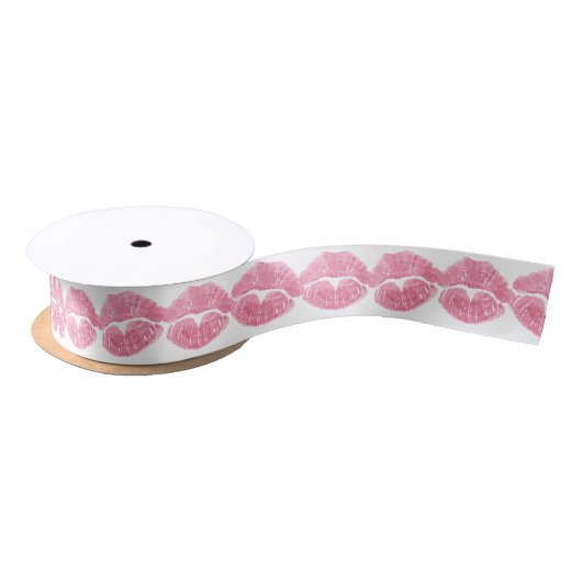 Love Ribbon Paper Kisses Valentijns Custom Ribbon Satijnen Lint (Spoel)