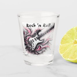 Love Rock N Roll Elektrische Gitaarmuziek Zwart Ro Shot Glas