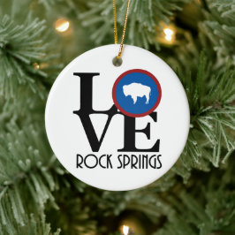LOVE Rock Springs Wyoming Keramisch Ornament