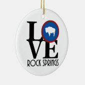 LOVE Rock Springs Wyoming Keramisch Ornament (Rechts)