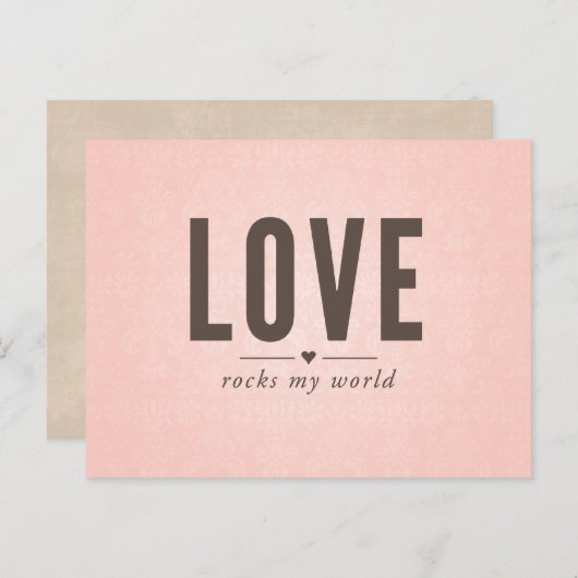 Love Rocks My World  Briefkaart (Voorkant / Achterkant)