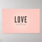 Love Rocks My World Poster in Pink Damask (Voorkant)