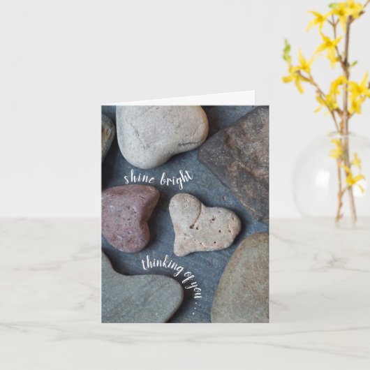 Love Rocks Shine Bright Thinking of You Kaart (Gele Bloem)
