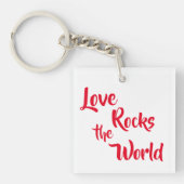 'Love Rocks the World' Key chain Sleutelhanger (voorkant)