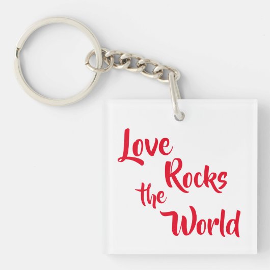 'Love Rocks the World' Key chain Sleutelhanger (voorkant)