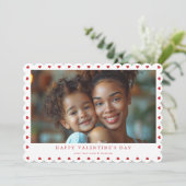 LOVE rode harten gelukkige Valentijnsdag foto Feestdagenkaart (Staand voorkant)