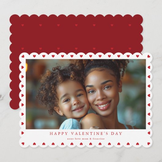 LOVE rode harten gelukkige Valentijnsdag foto Feestdagenkaart (Voorkant / Achterkant)