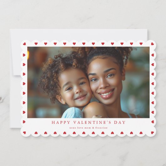 LOVE rode harten gelukkige Valentijnsdag foto Feestdagenkaart (Voorkant)