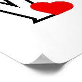 LOVE rode harten Poster (Hoek)