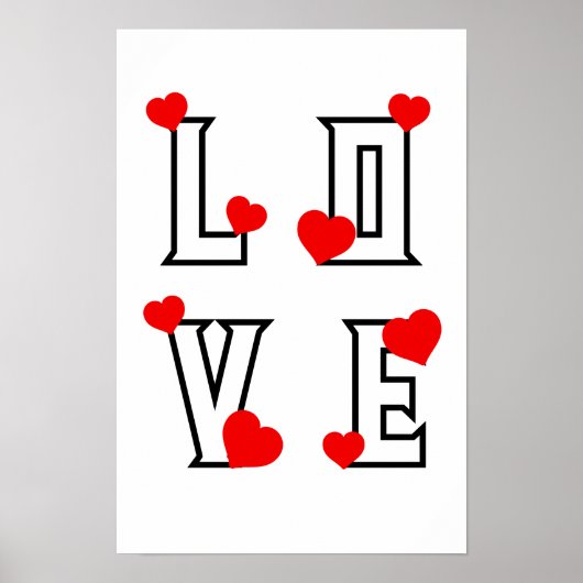 LOVE rode harten Poster (Voorkant)