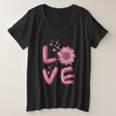 Love Roink Sunflower Weemens Grote Maat T-shirt (Design voorkant)