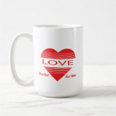 Love & Romance Concept Design with Heart Elements Koffiemok (Links)