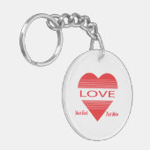Love & Romance Concept Design with Heart Elements Sleutelhanger (Voorkant Links)