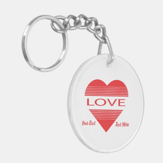 Love & Romance Concept Design with Heart Elements Sleutelhanger (Voorkant Links)