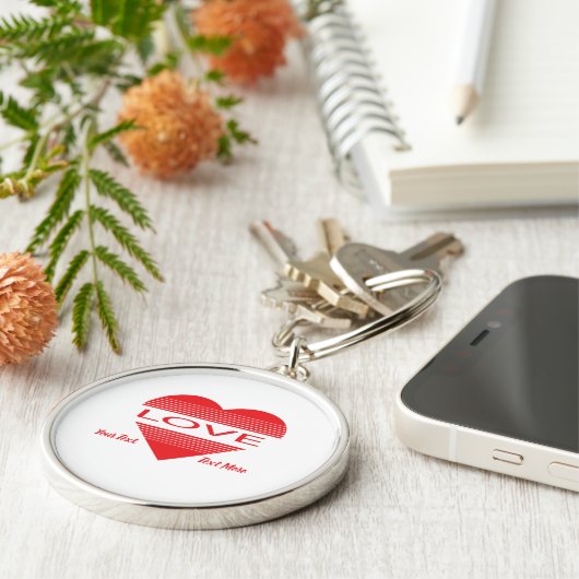 Love & Romance Concept Design with Heart Elements Sleutelhanger (Zijkant)