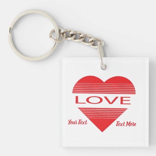 Love & Romance Concept Design with Heart Elements Sleutelhanger (Voorkant)