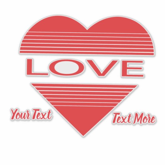 Love & Romance Concept Design with Heart Elements Sticker (Voorkant)