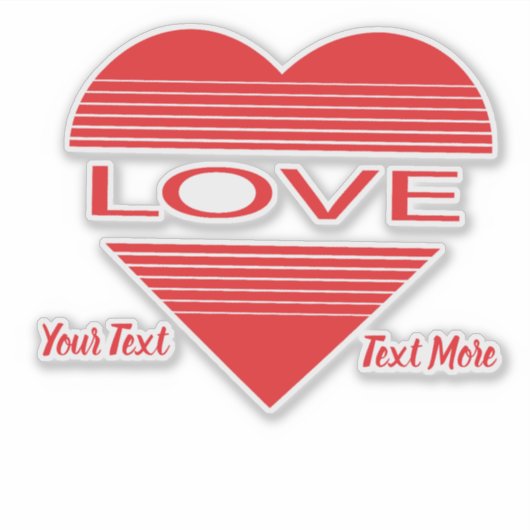 Love & Romance Concept Design with Heart Elements Sticker (Voorkant)