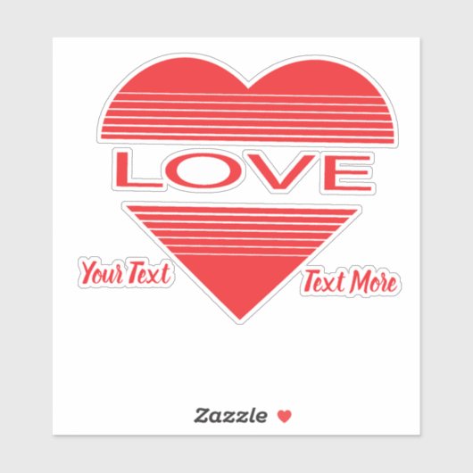 Love & Romance Concept Design with Heart Elements Sticker (Vel)