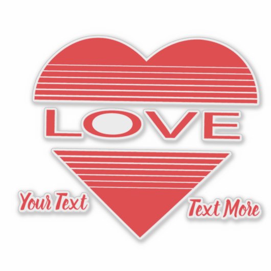 Love & Romance Concept Design with Heart Elements Sticker (Voorkant)