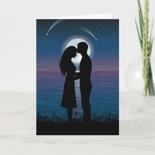 Love Romance Silhouette Couple On The Lake Coast Kaart