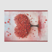 Love Romance Tree + Red Heart Leaves BX3 Decoupage Tissuepapier (Voorkant)