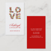 LOVE Romantic Blooms Spring Flowers Profile Card Visitekaartje (Voorkant / Achterkant)