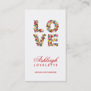 LOVE Romantic Blooms Spring Flowers Profile Card Visitekaartje