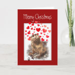 Love Romantic Merry Kerstmis, Cute Otter Animal Feestdagen Kaart<br><div class="desc">kerstcadeautjes van Cute Waterverf Otter Animal,  Wildlife,  Natuur In het omgekeerde hou ik van je,  niet perfect voor je man,  vrouw,  vriendje,  vriendin,  echtgenoot of partner</div>