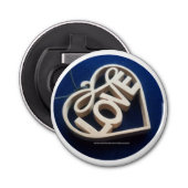 LOVE Ronde flesopener Button Flesopener (Voorkant)