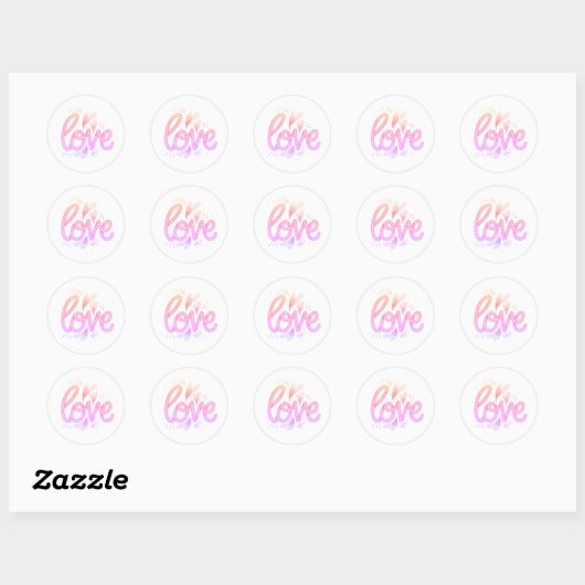 Love  ronde sticker (Vel)
