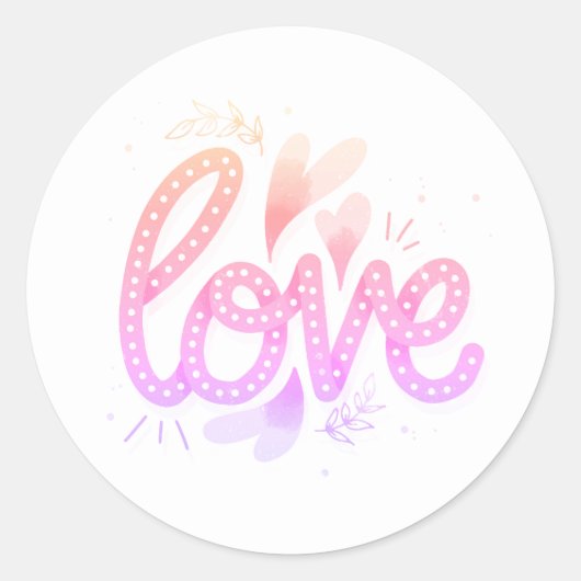 Love  ronde sticker (Voorkant)
