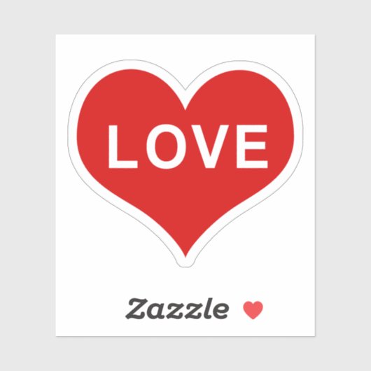 LOVE Rood Hart Vinyl Sticker (Vel)
