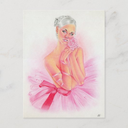 Love Roos Ballerina Briefkaart (Voorkant)