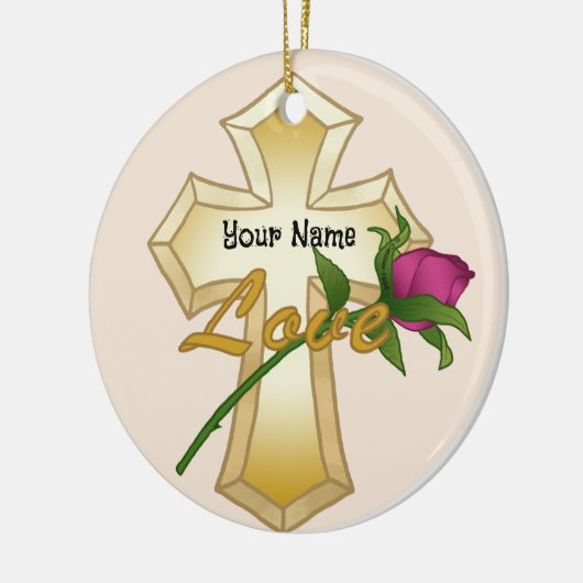Love Roos Christelijk Cross Ornament (Links)
