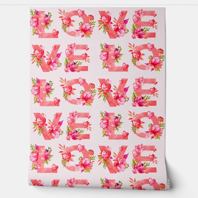 Love Roos Flowers Behang (Afrollen)