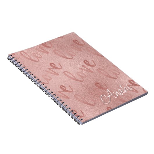 Love Roos Gold Script Pattern Notitieboek (Rechterzijde)