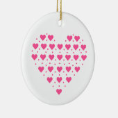 Love rosa Herzen Keramisch Ornament (Rechts)