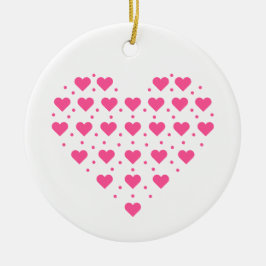 Love rosa Herzen Keramisch Ornament