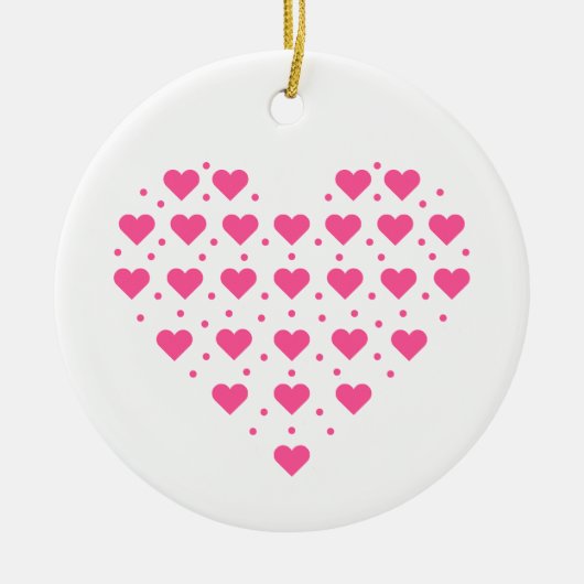 Love rosa Herzen Keramisch Ornament (Voorkant)