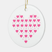 Love rosa Herzen Keramisch Ornament (Links)